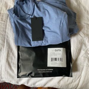 Cuts AO Henley Curve hem long sleeve shirt - Infinity Blue. Brand New w/tags